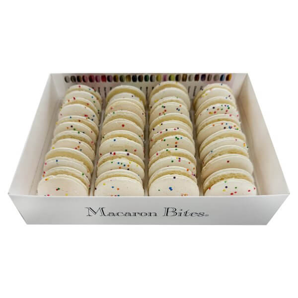 Birthday Cake Macarons – Box of 24 French Macaron Cookies - Image 2