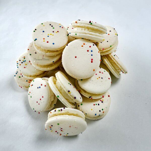 Birthday Cake Macarons – Box of 24 French Macaron Cookies - Image 4